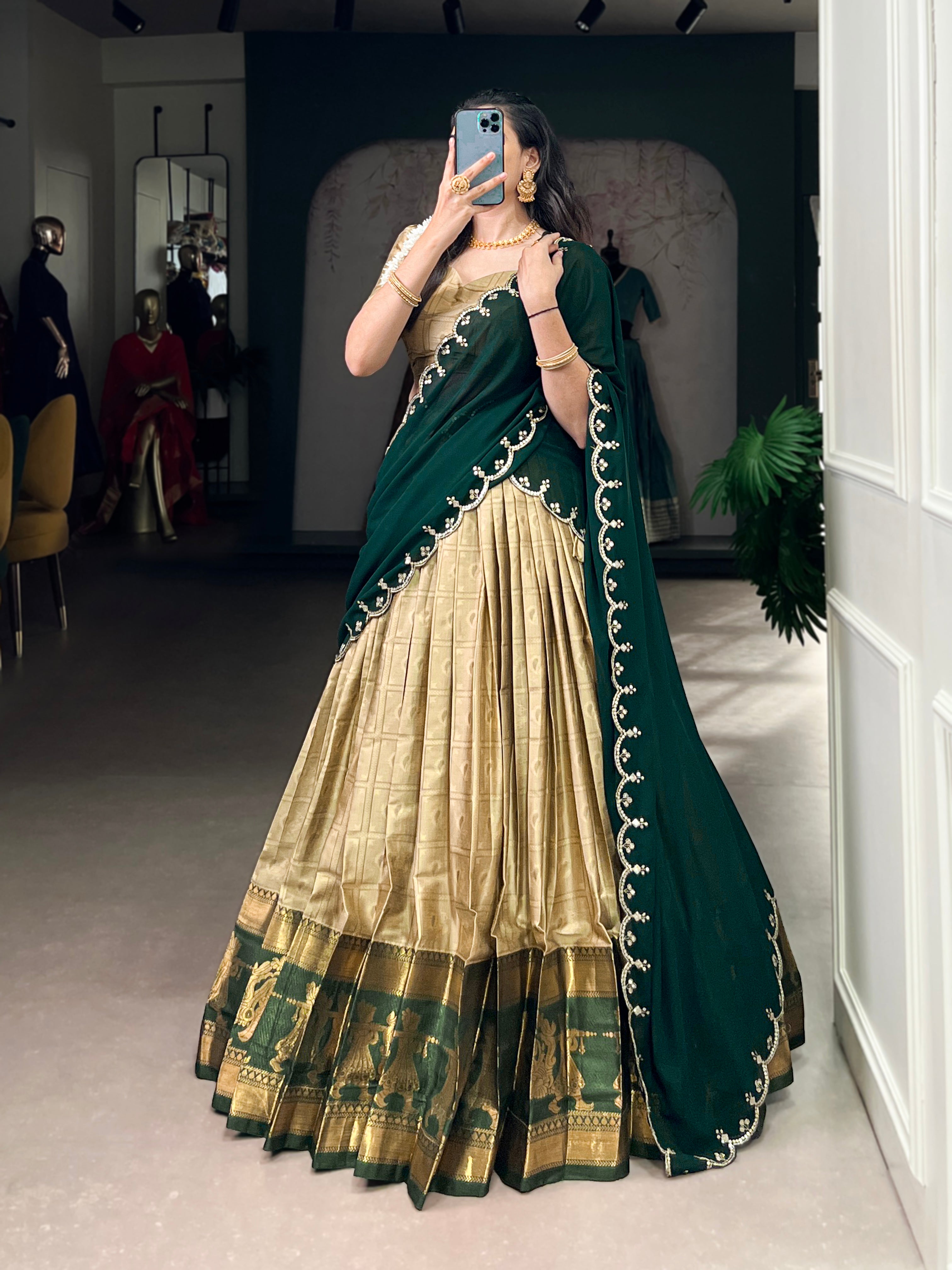 Royal Weave South Indian Half Saree Lehenga