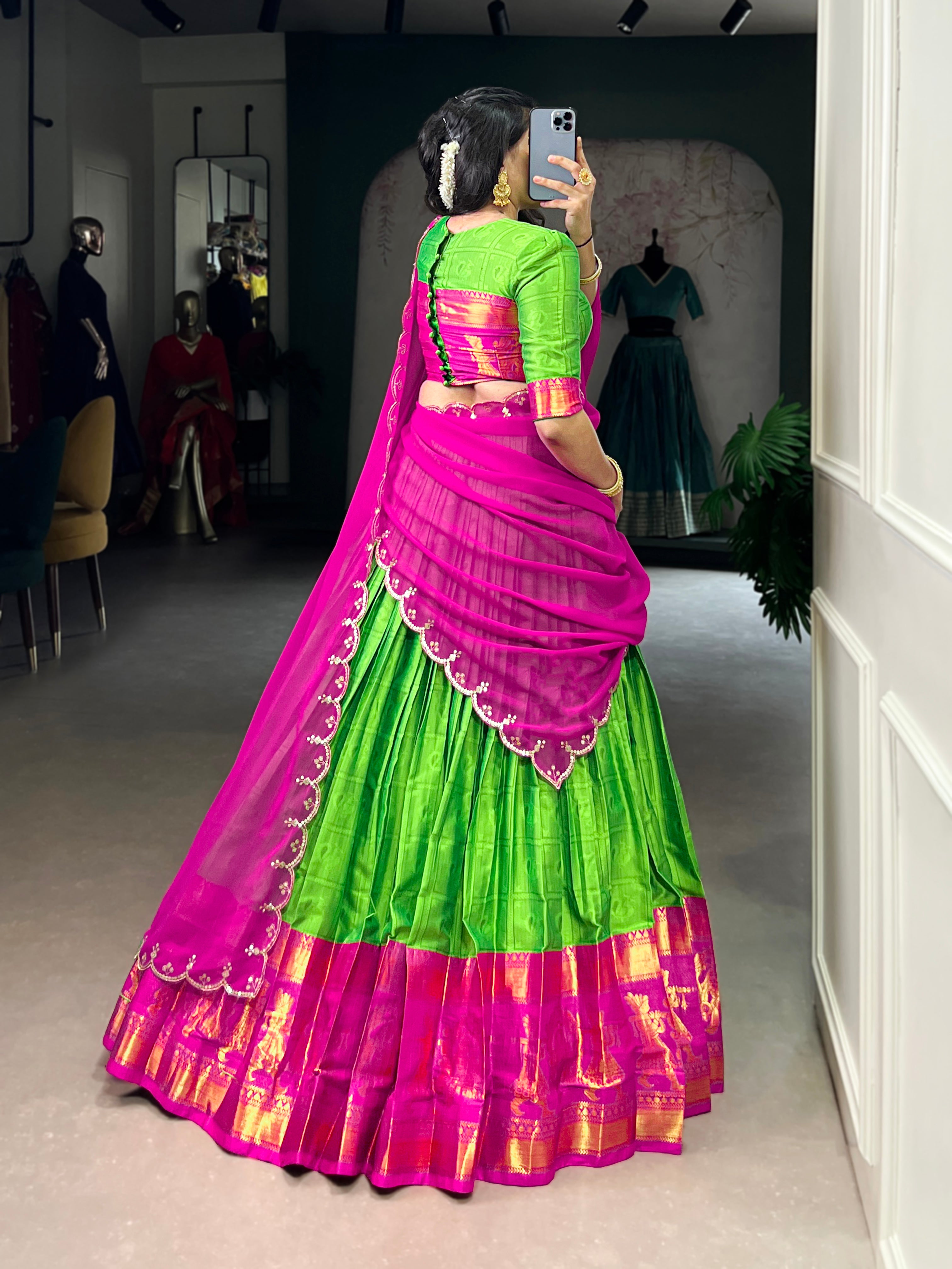 Royal Weave South Indian Half Saree Lehenga