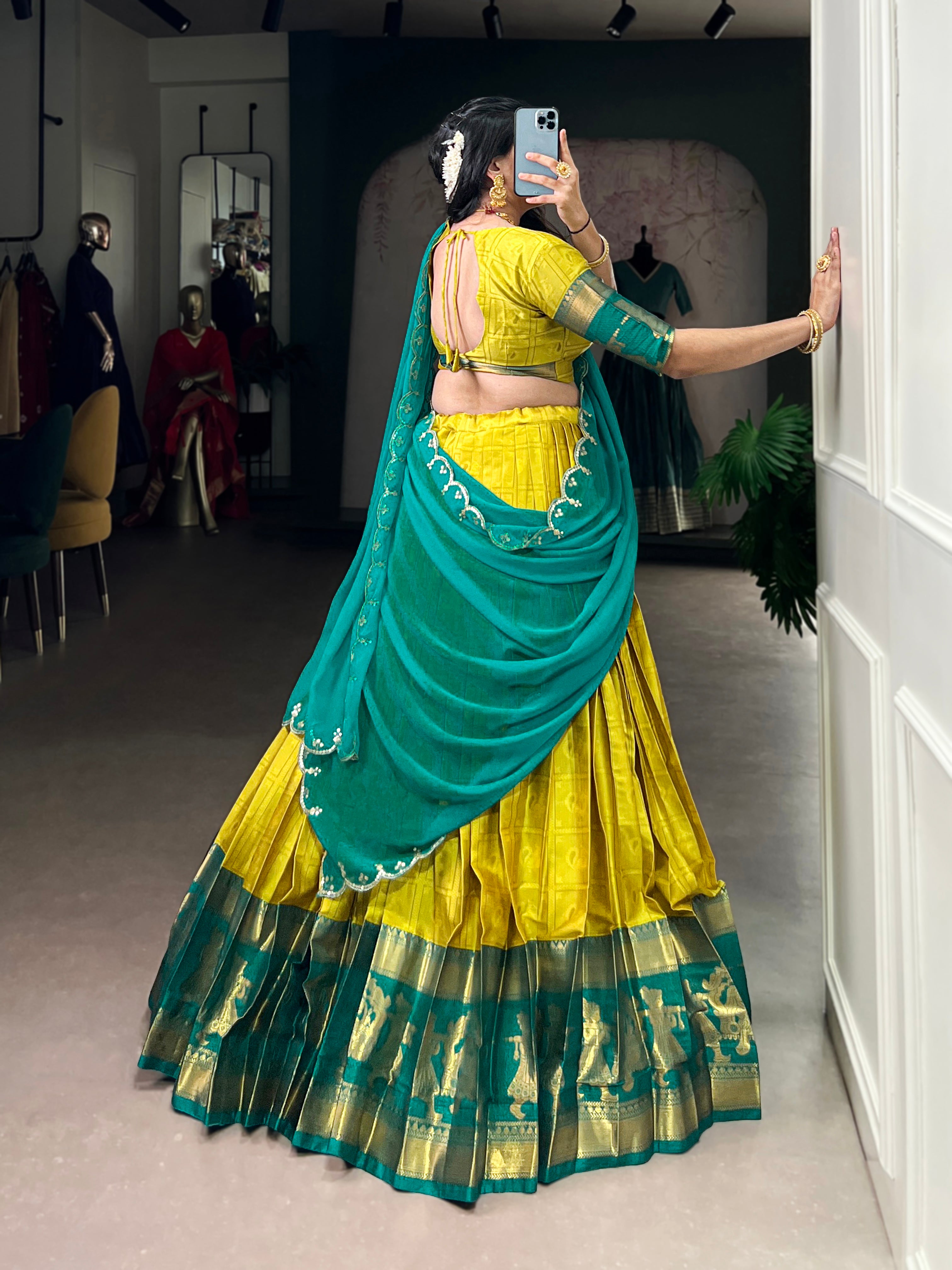 Royal Weave South Indian Half Saree Lehenga