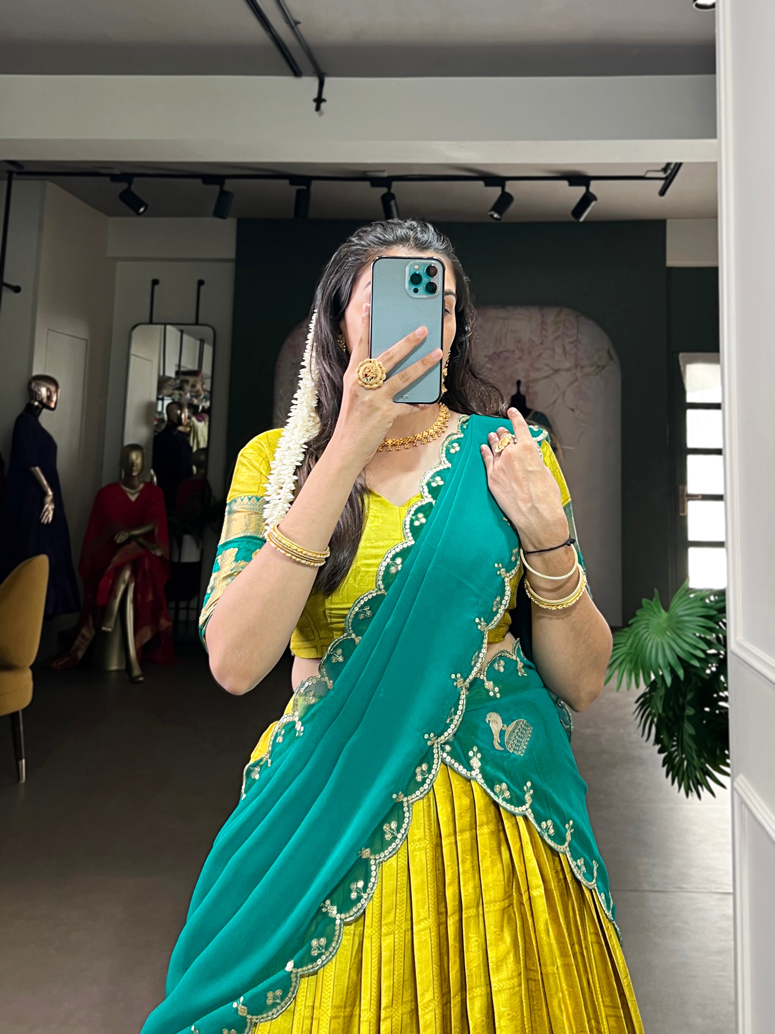 Royal Weave South Indian Half Saree Lehenga