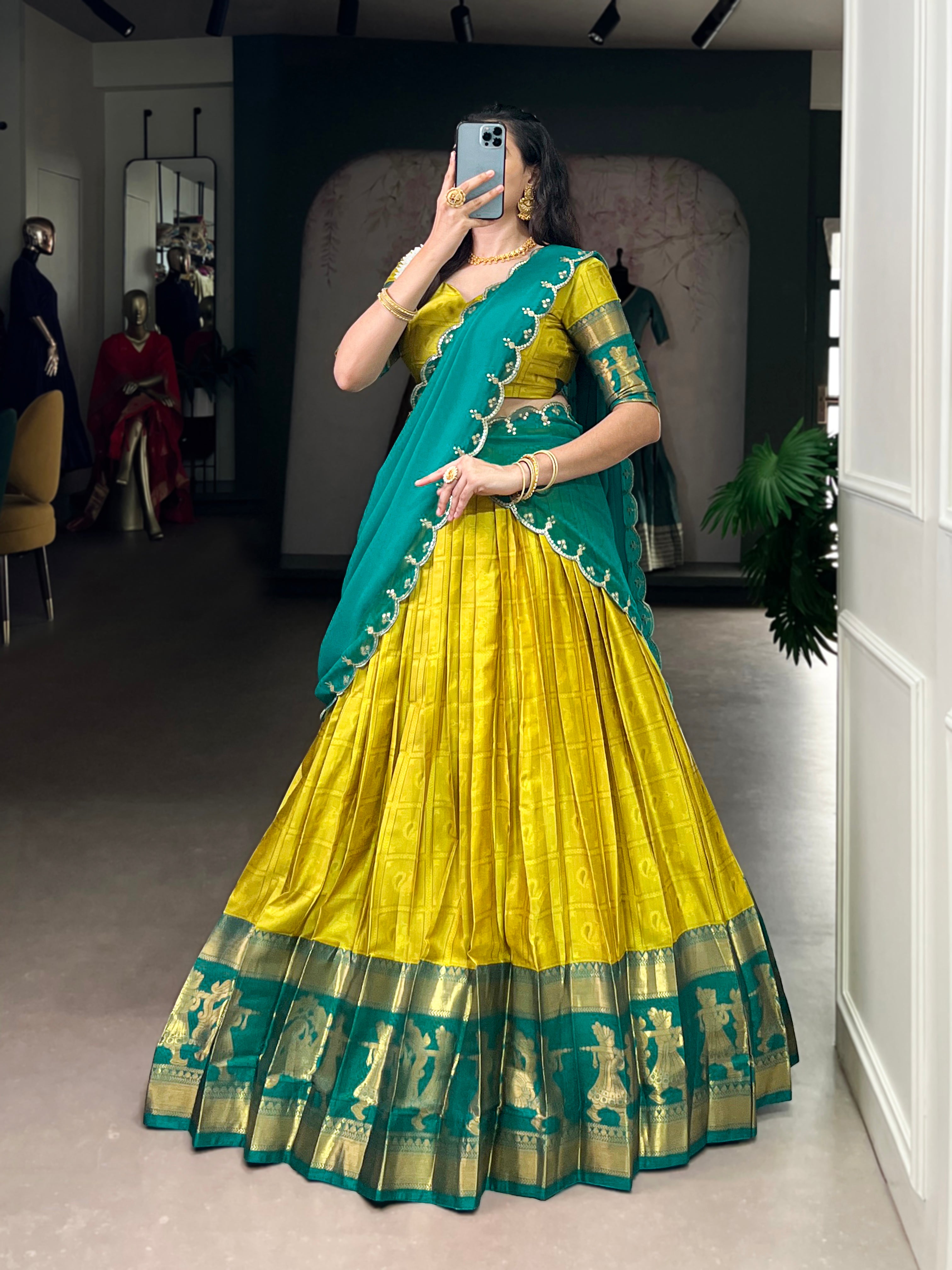 Royal Weave South Indian Half Saree Lehenga
