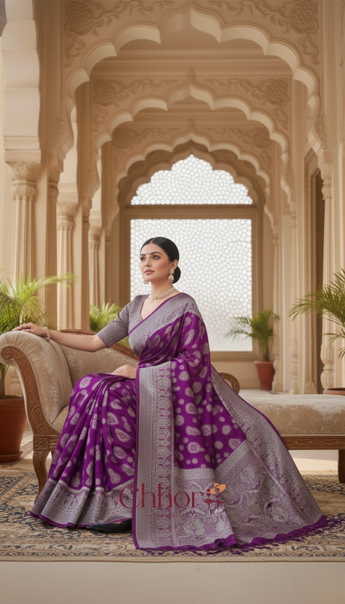 The Doli Fancy Saree: Majestic Purple for Party Wear