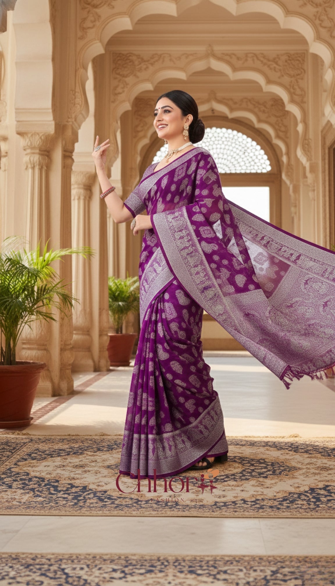 The Doli Fancy Saree: Majestic Purple for Party Wear