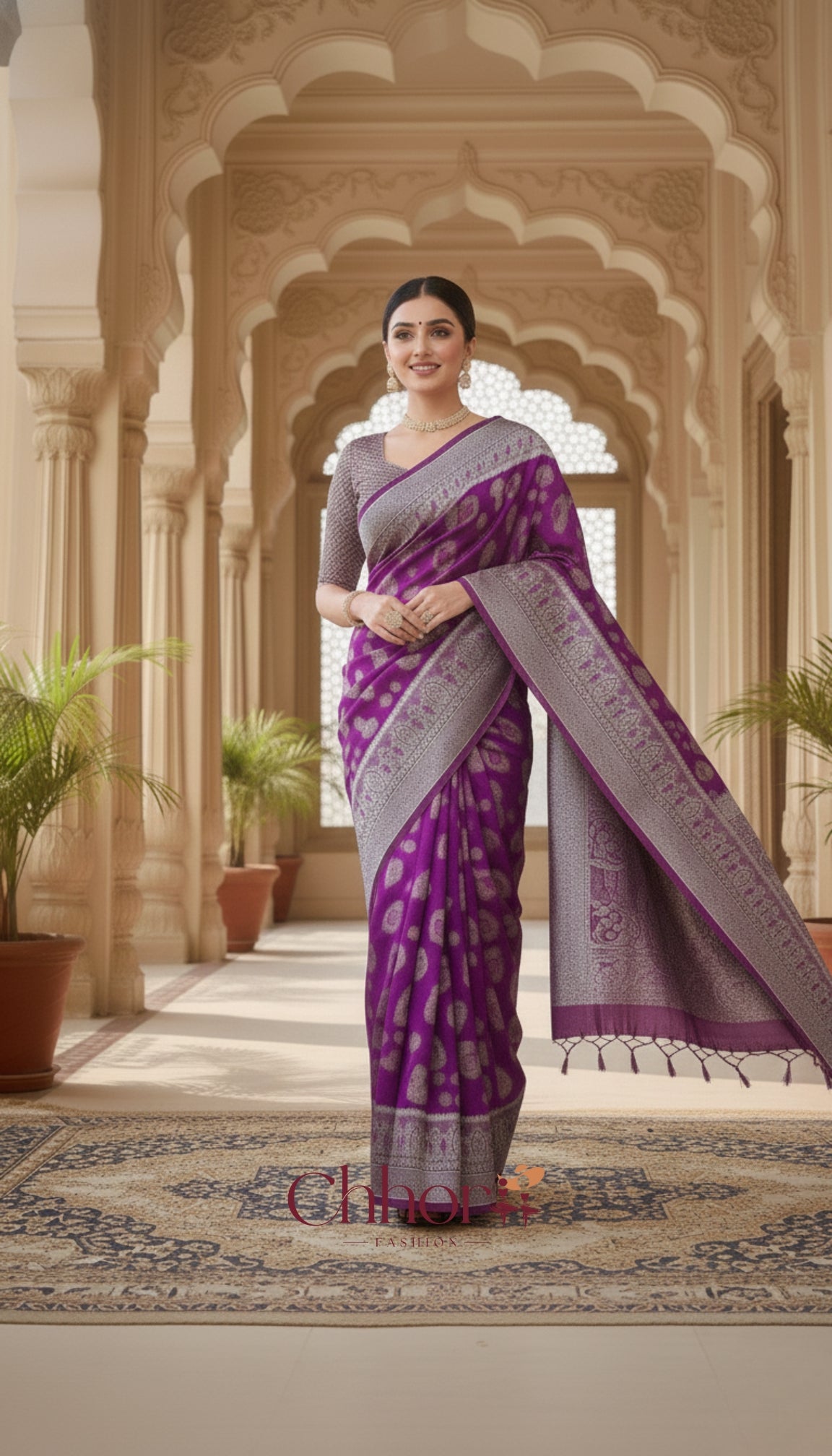 The Doli Fancy Saree: Majestic Purple for Party Wear