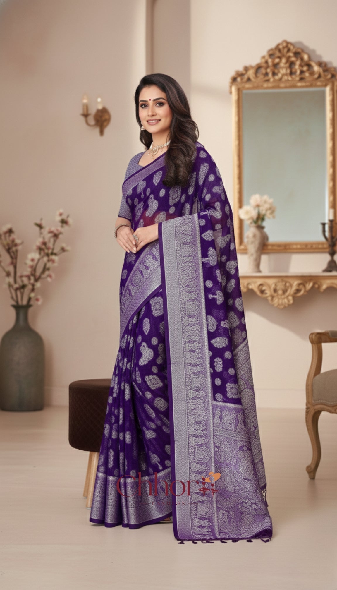 The Doli Fancy Saree: Luxurious Purple Party Wear