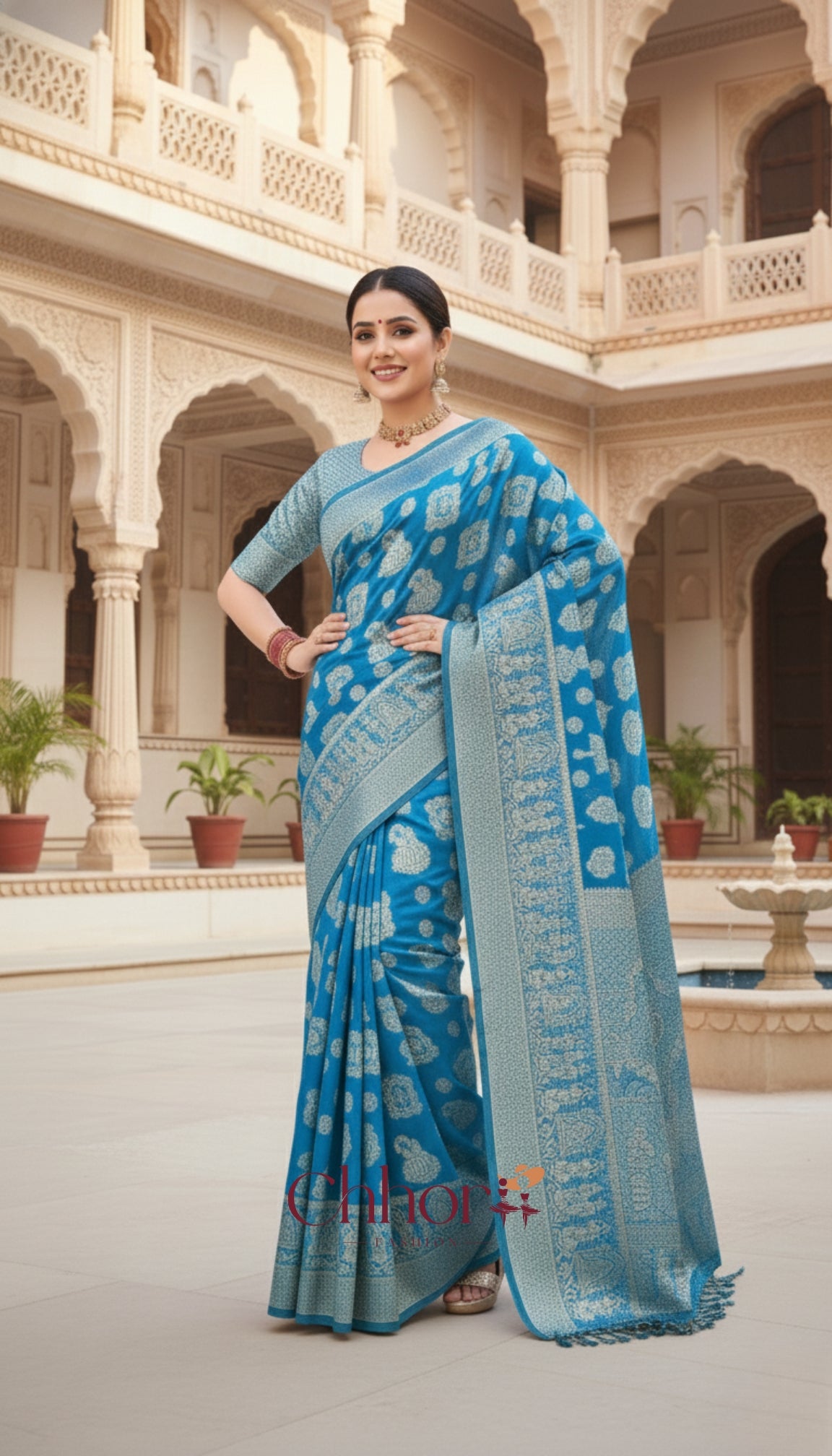The Dulhan Parevadi Saree: Handloom Blue Beauty