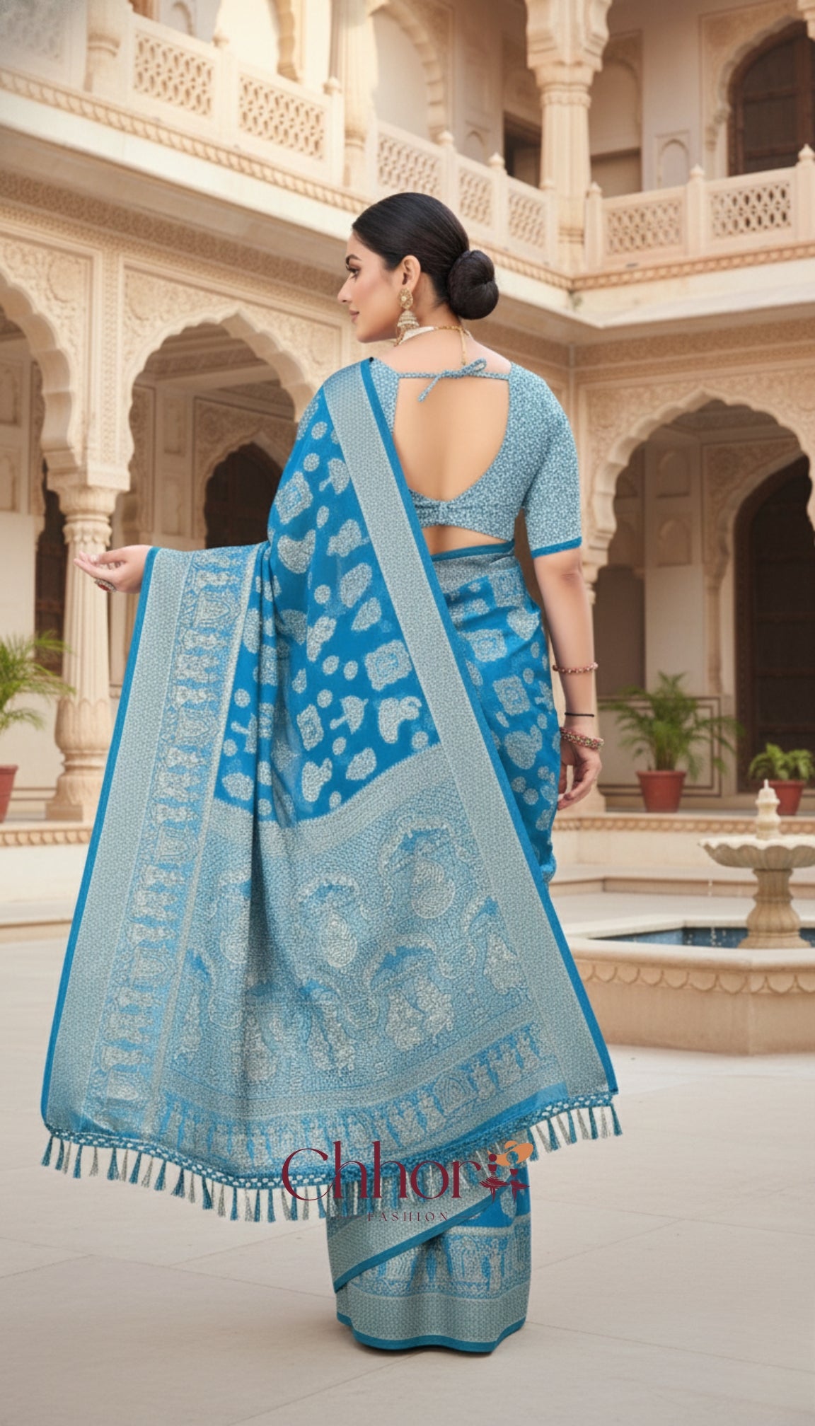 The Dulhan Parevadi Saree: Handloom Blue Beauty