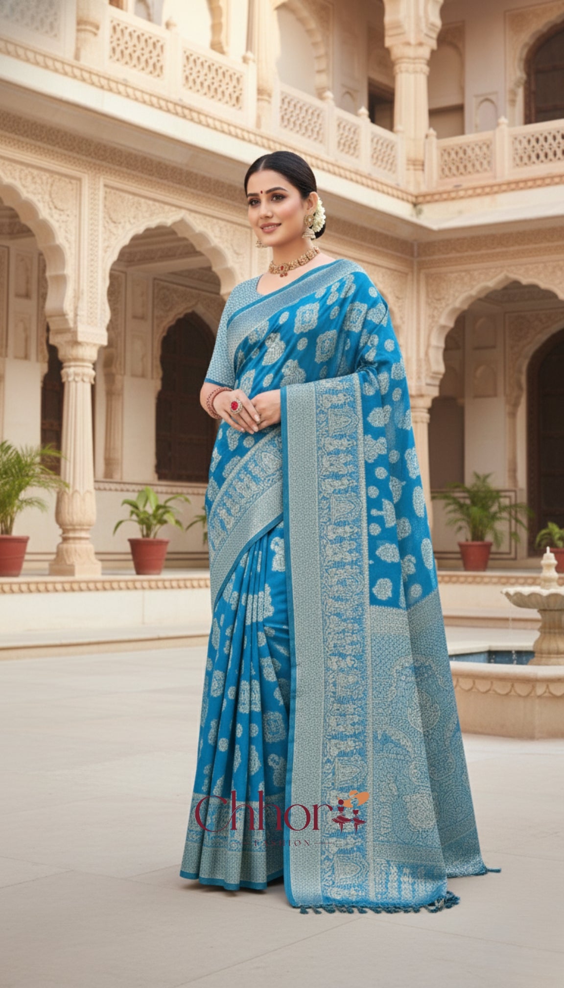 The Dulhan Parevadi Saree: Handloom Blue Beauty