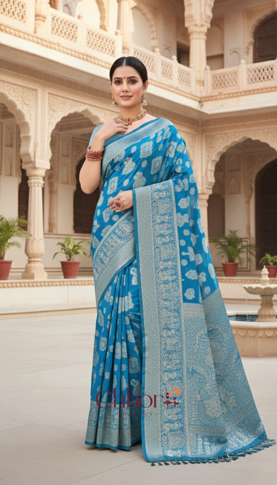 The Dulhan Parevadi Saree: Handloom Blue Beauty