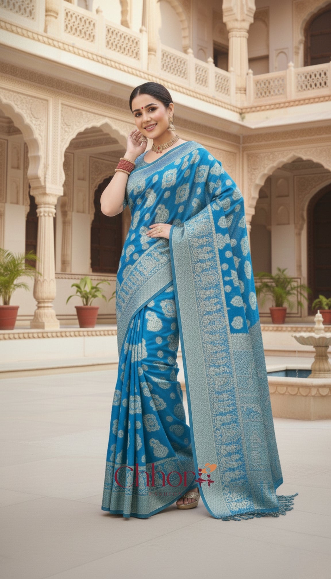 The Dulhan Parevadi Saree: Handloom Blue Beauty