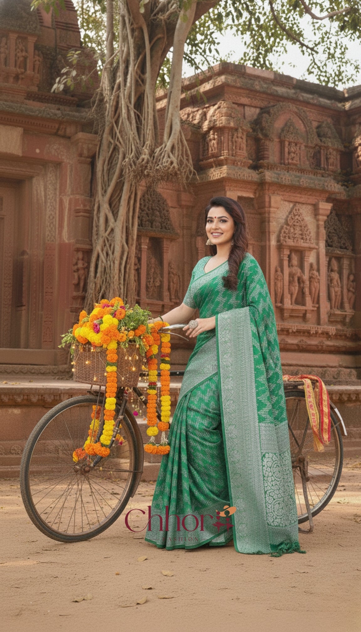The Lahariya Green Saree: Softness Meets Sparkle!