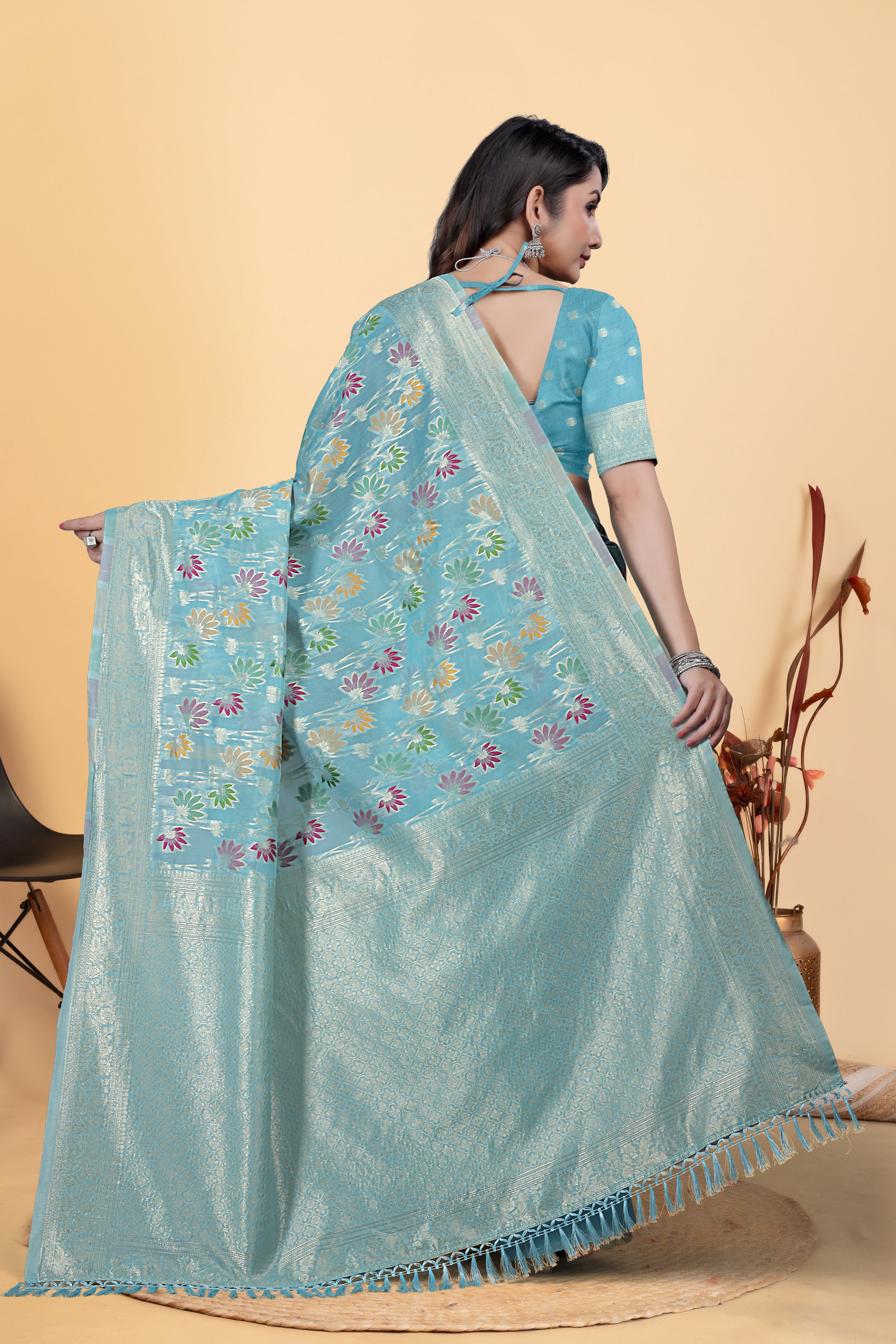 New Designer Fancy Collection Jaal Flower Cotton Saree