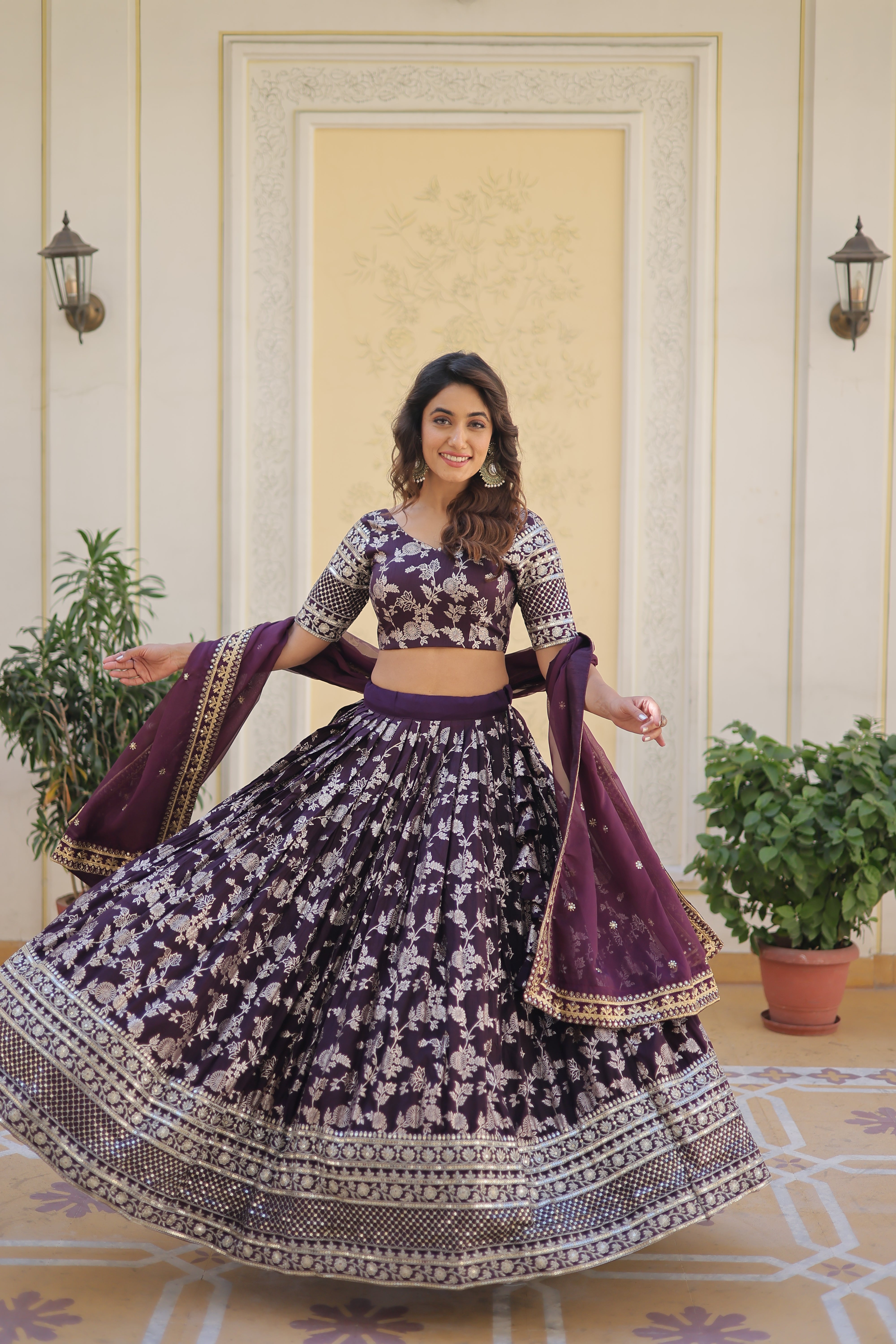 Glamorix Jacquard Lehenga Choli