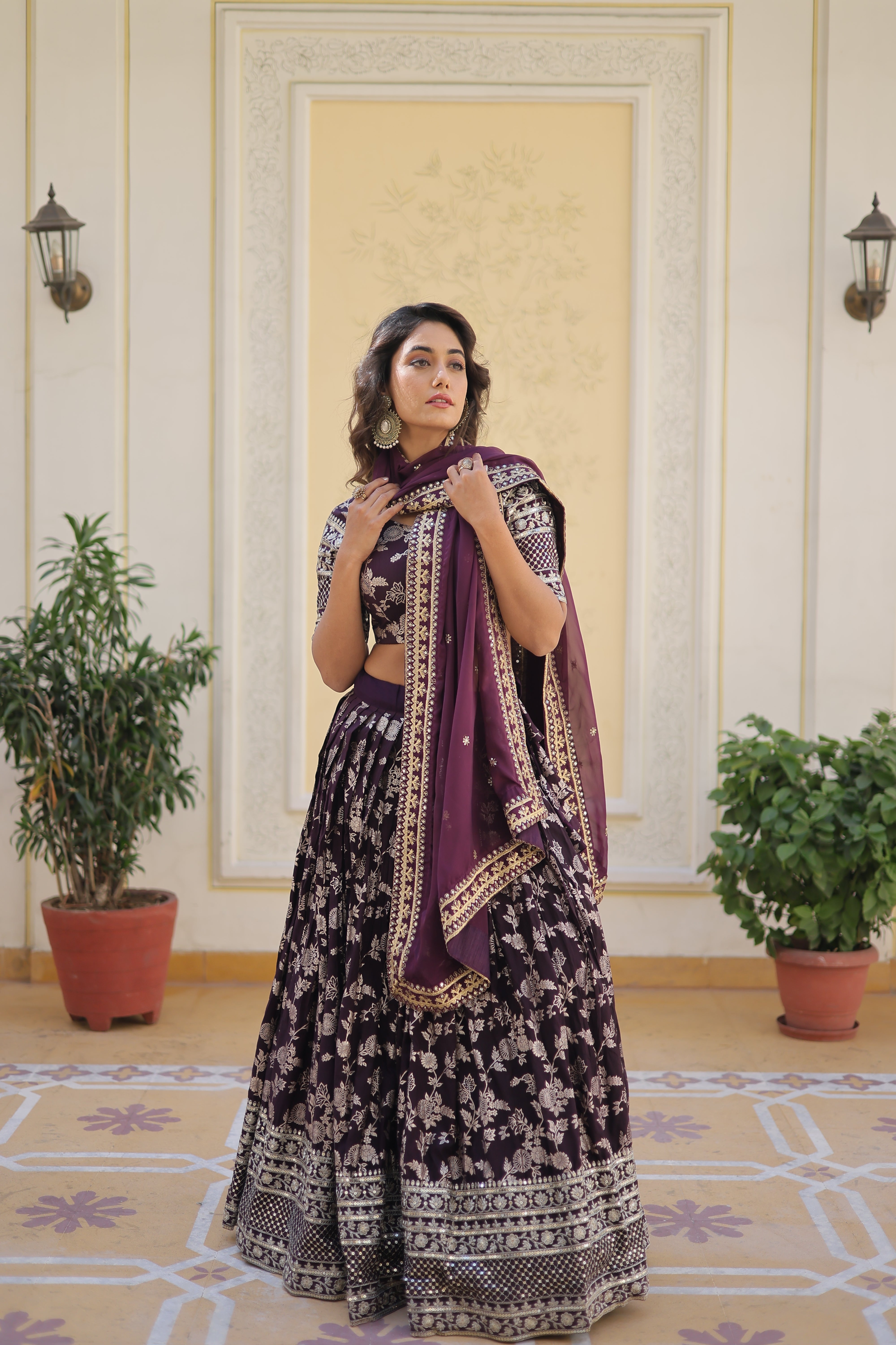 Glamorix Jacquard Lehenga Choli