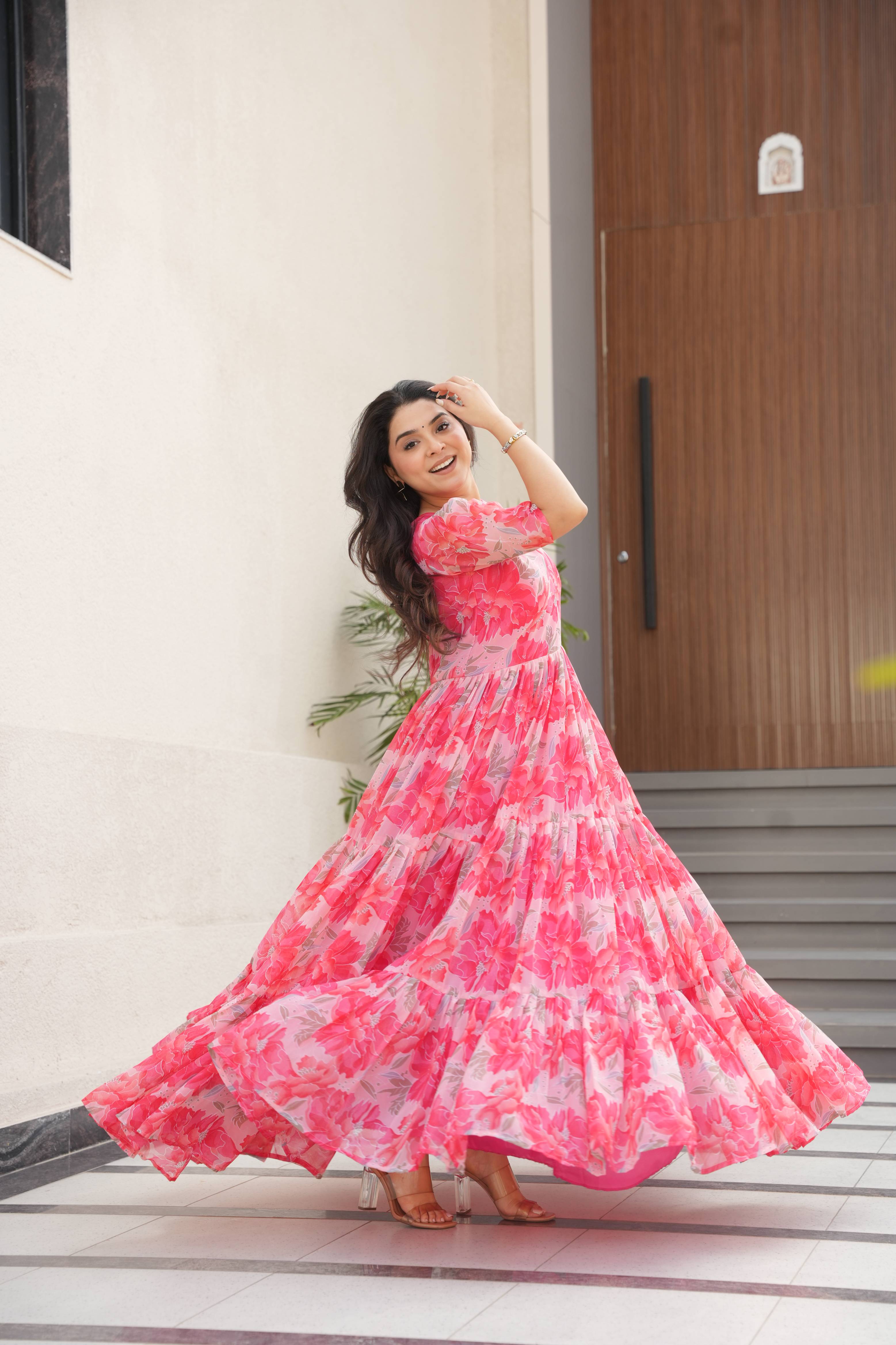Faux Georgette Gown