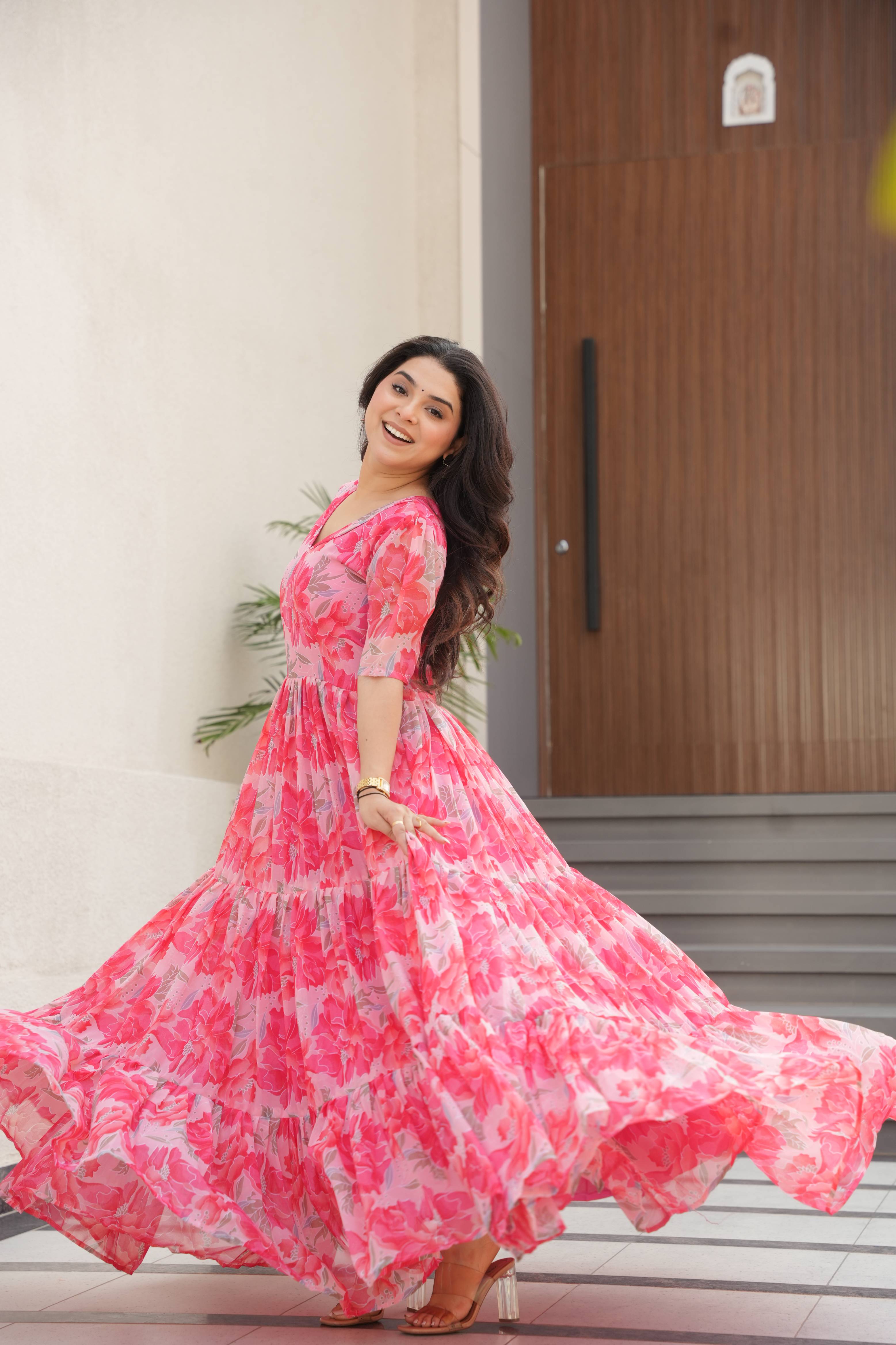 Faux Georgette Gown