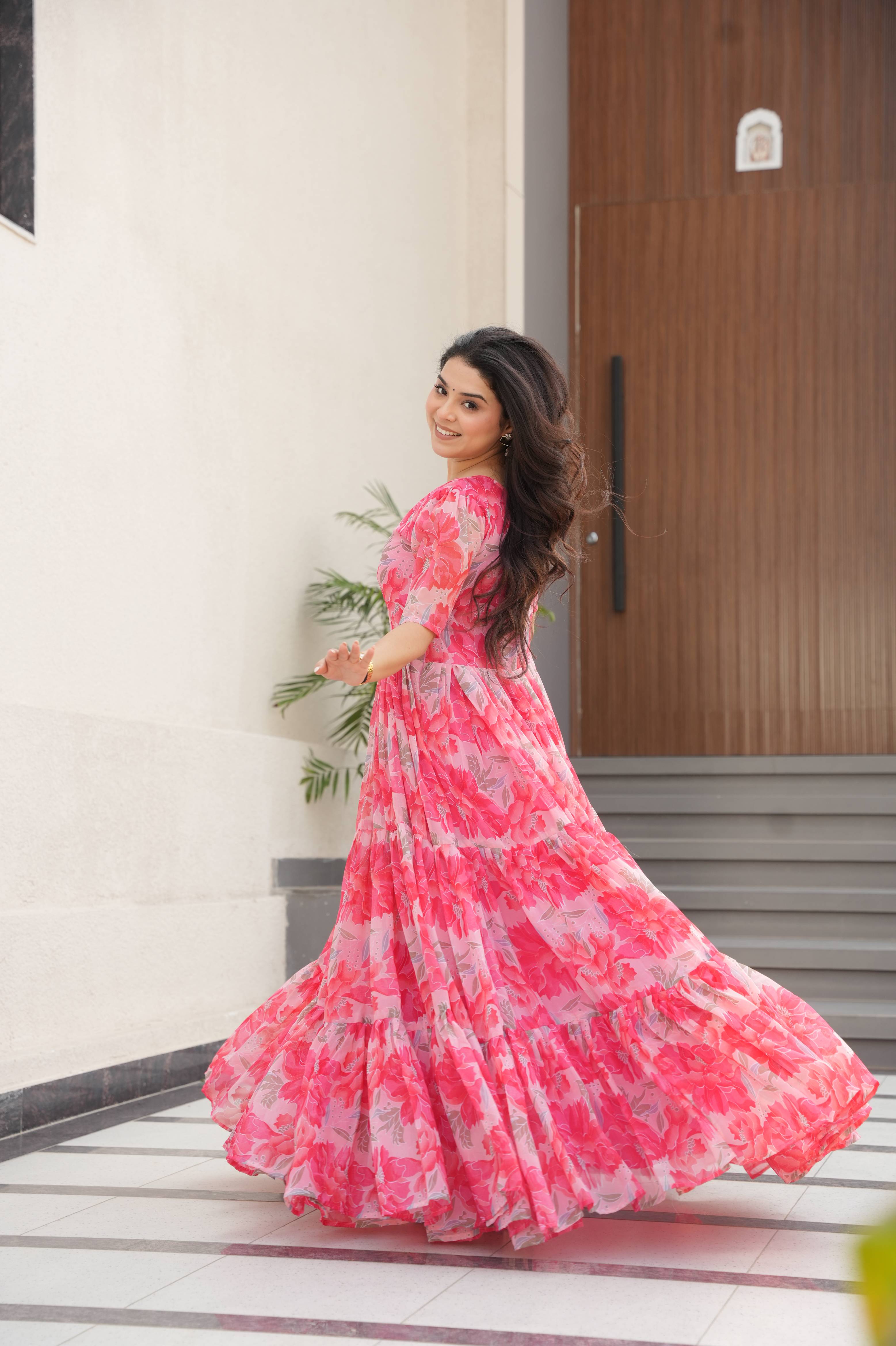Faux Georgette Gown