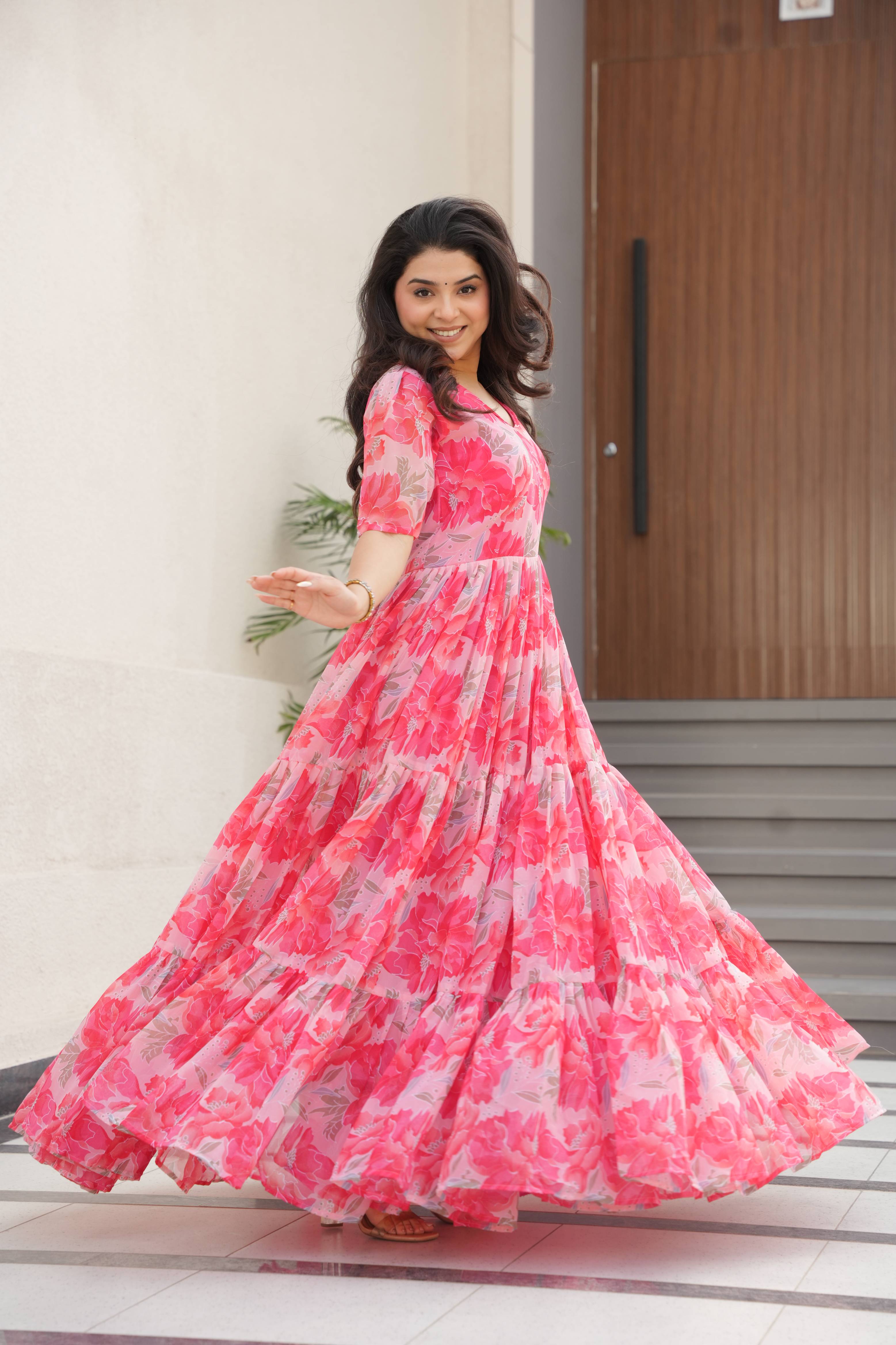 Faux Georgette Gown