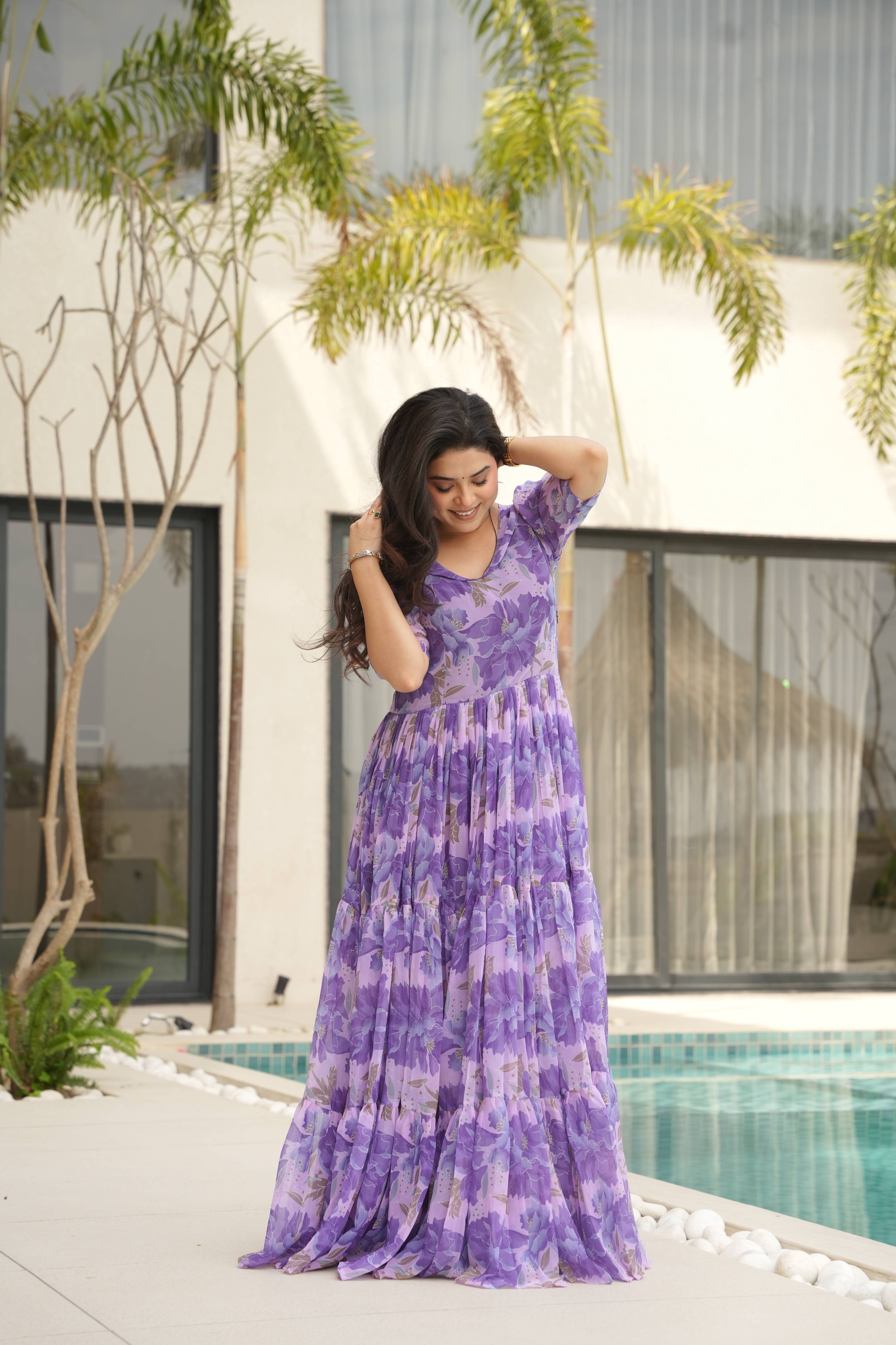Faux Georgette Gown