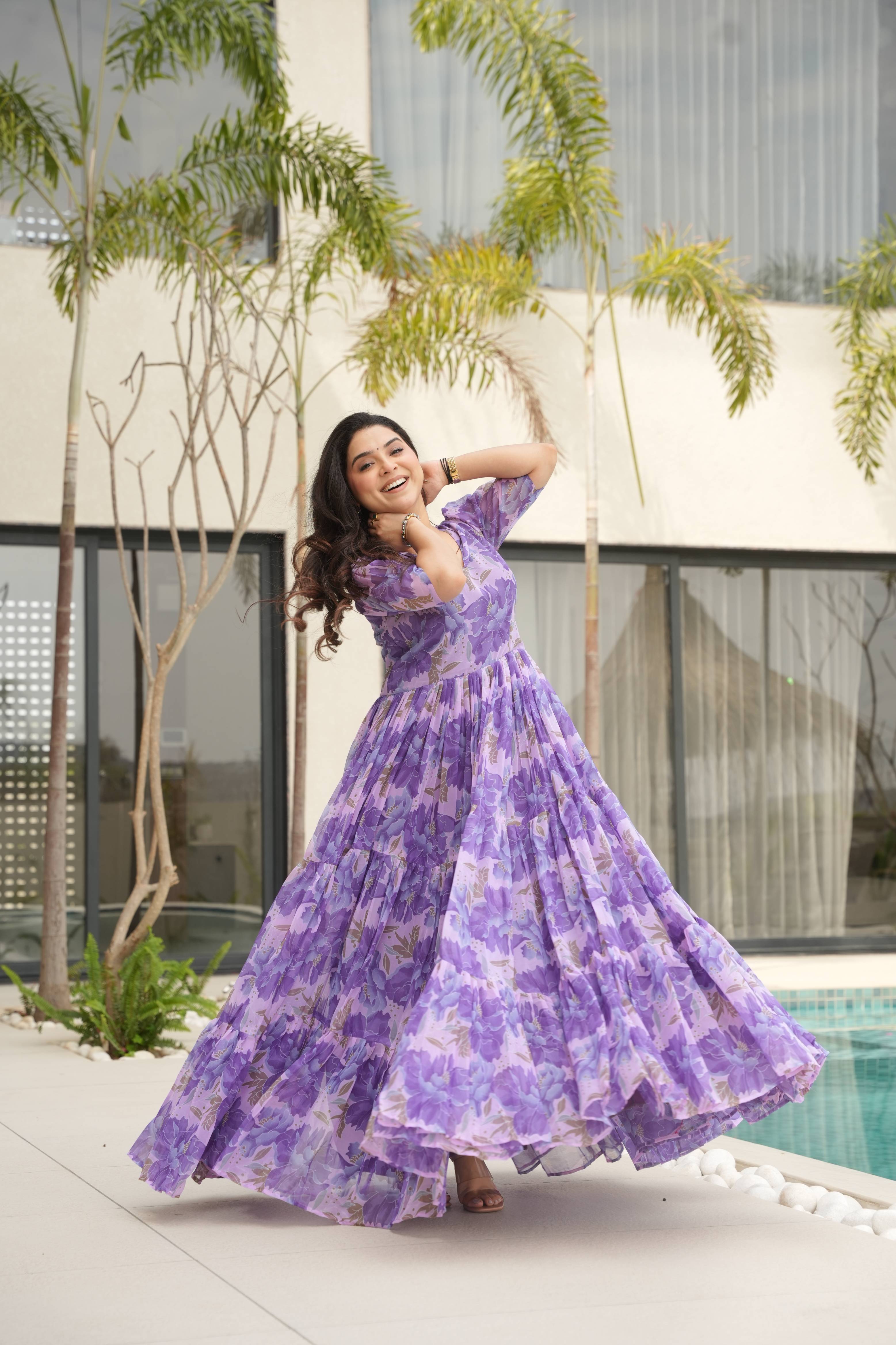 Faux Georgette Gown