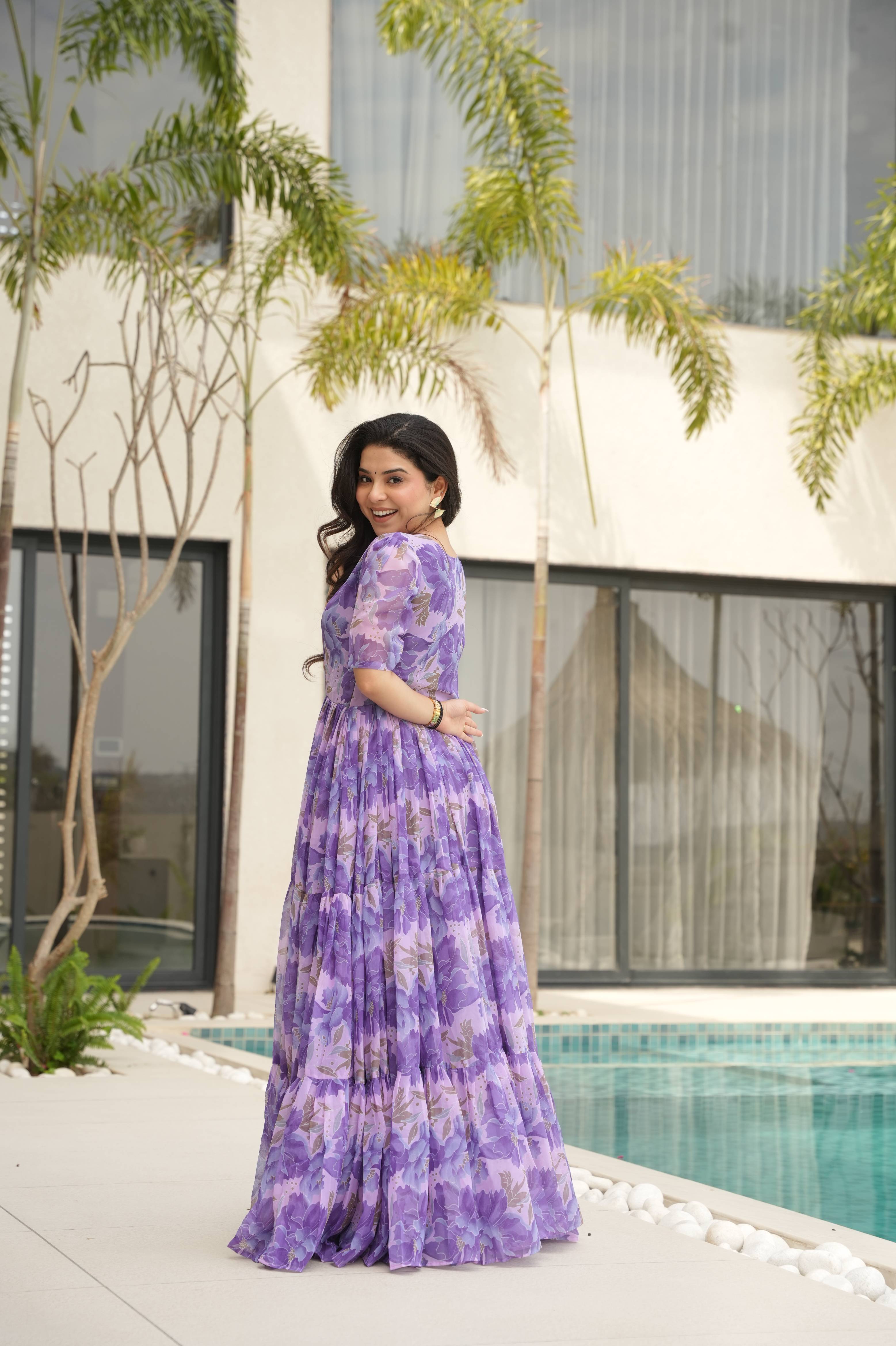 Faux Georgette Gown