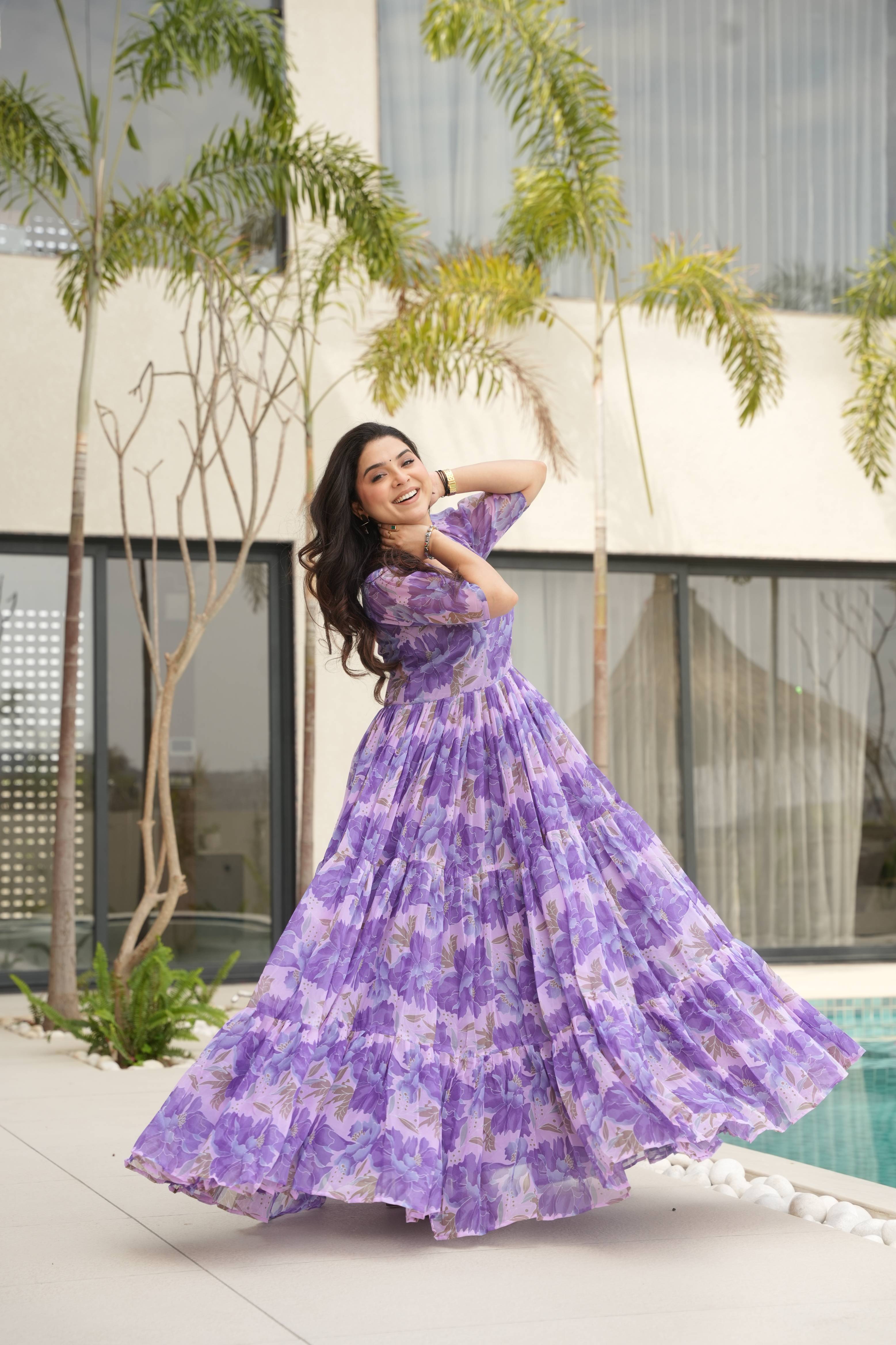 Faux Georgette Gown