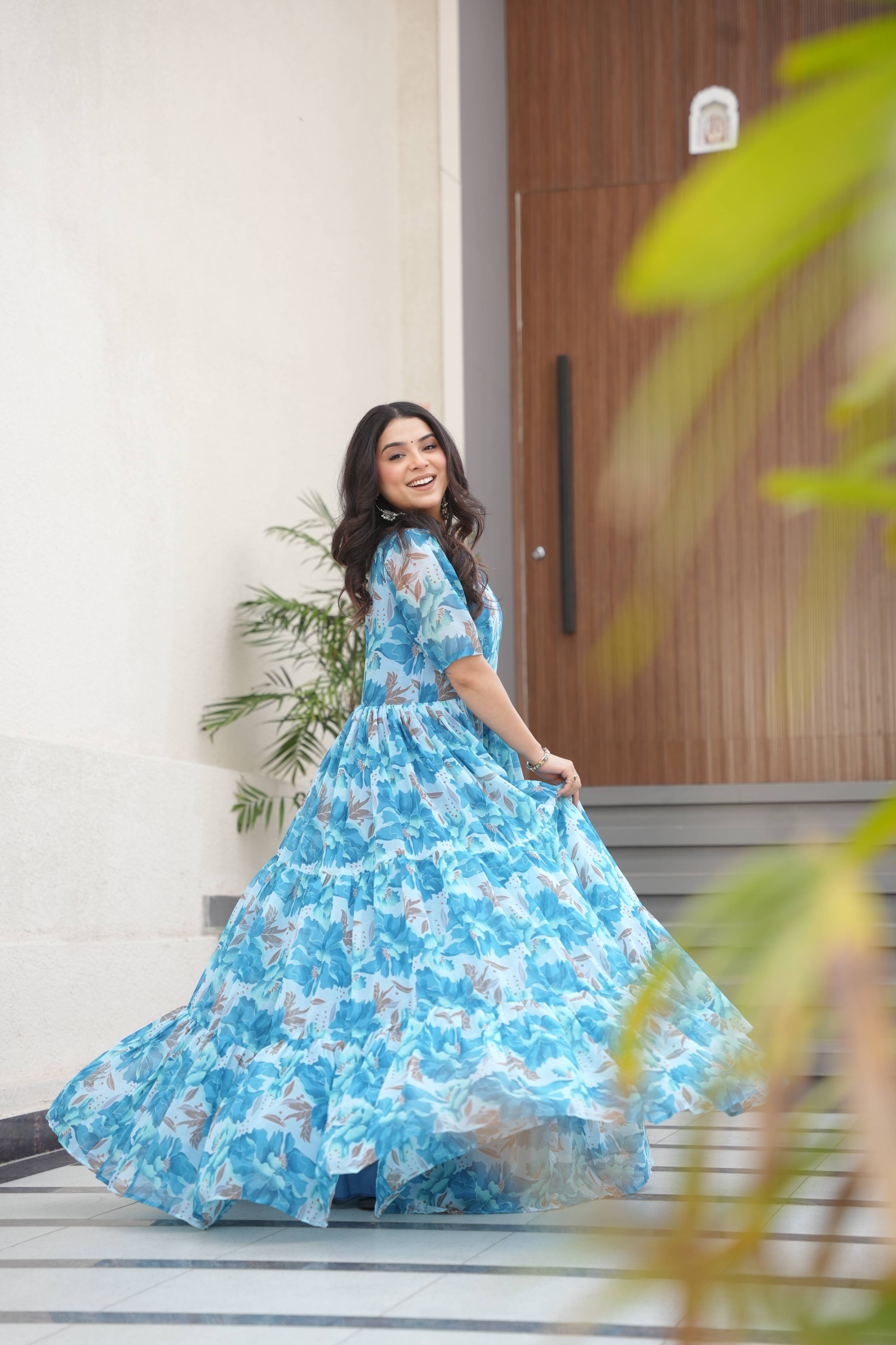 Faux Georgette Gown