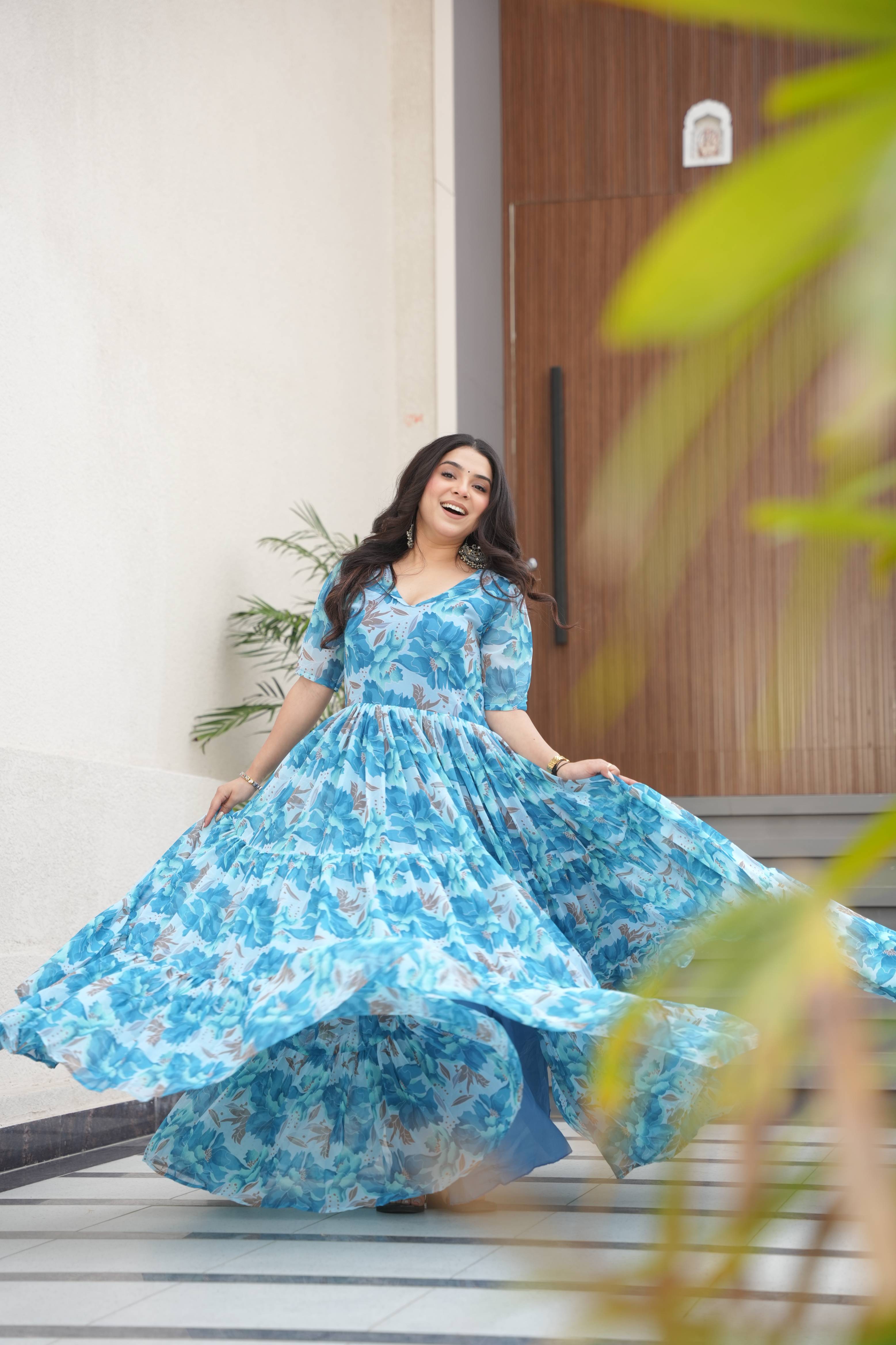 Faux Georgette Gown