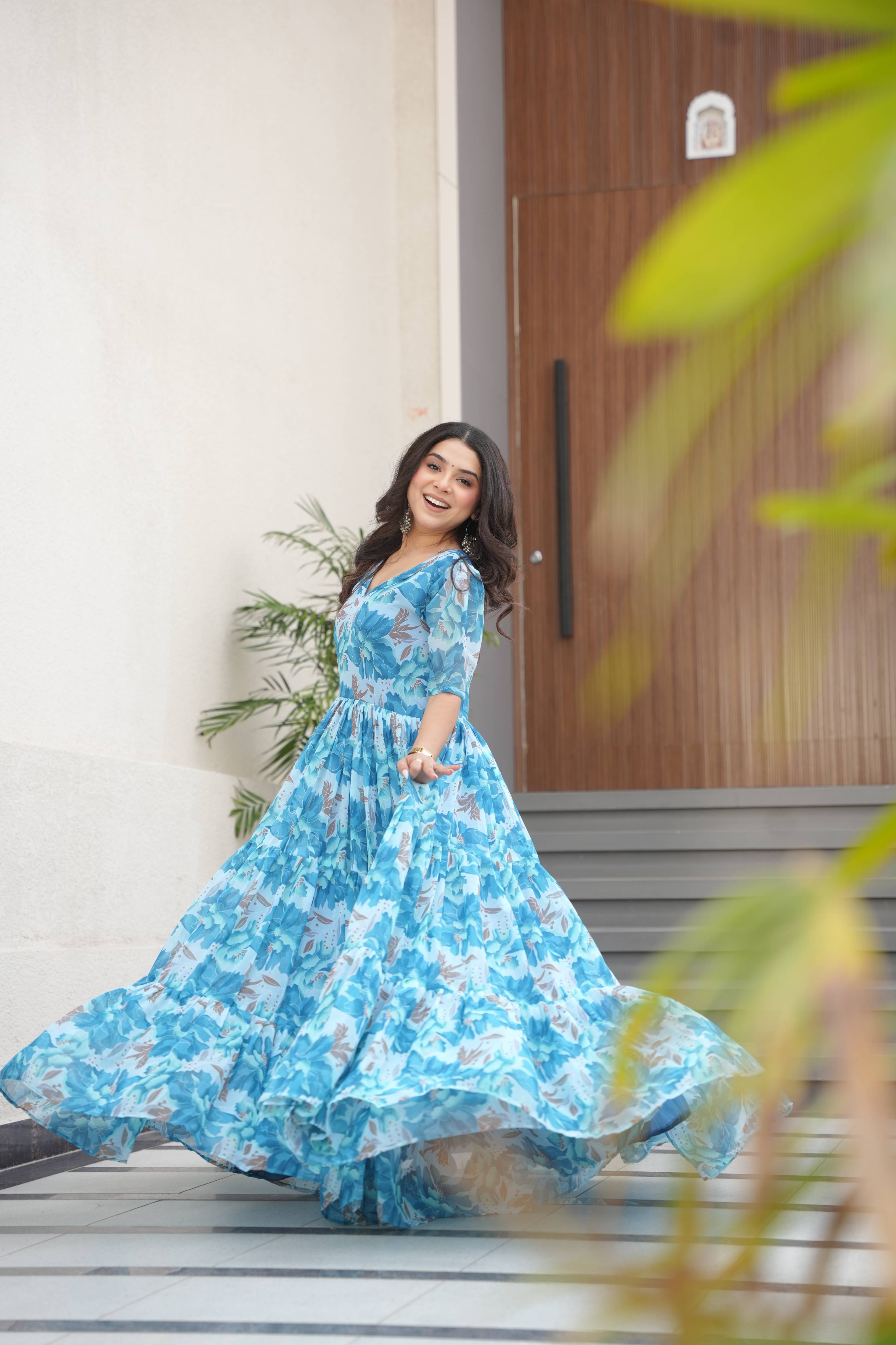 Faux Georgette Gown