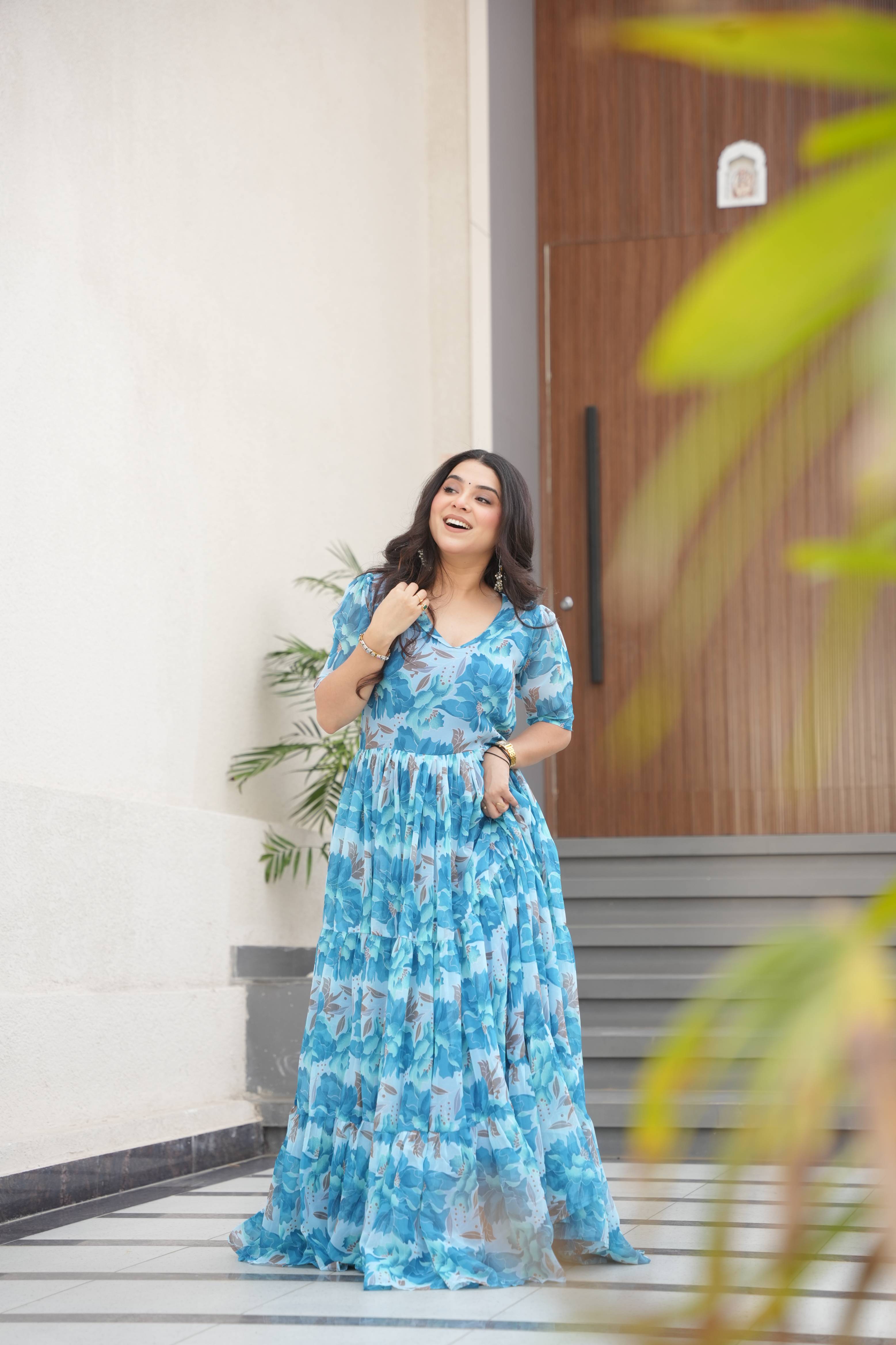 Faux Georgette Gown