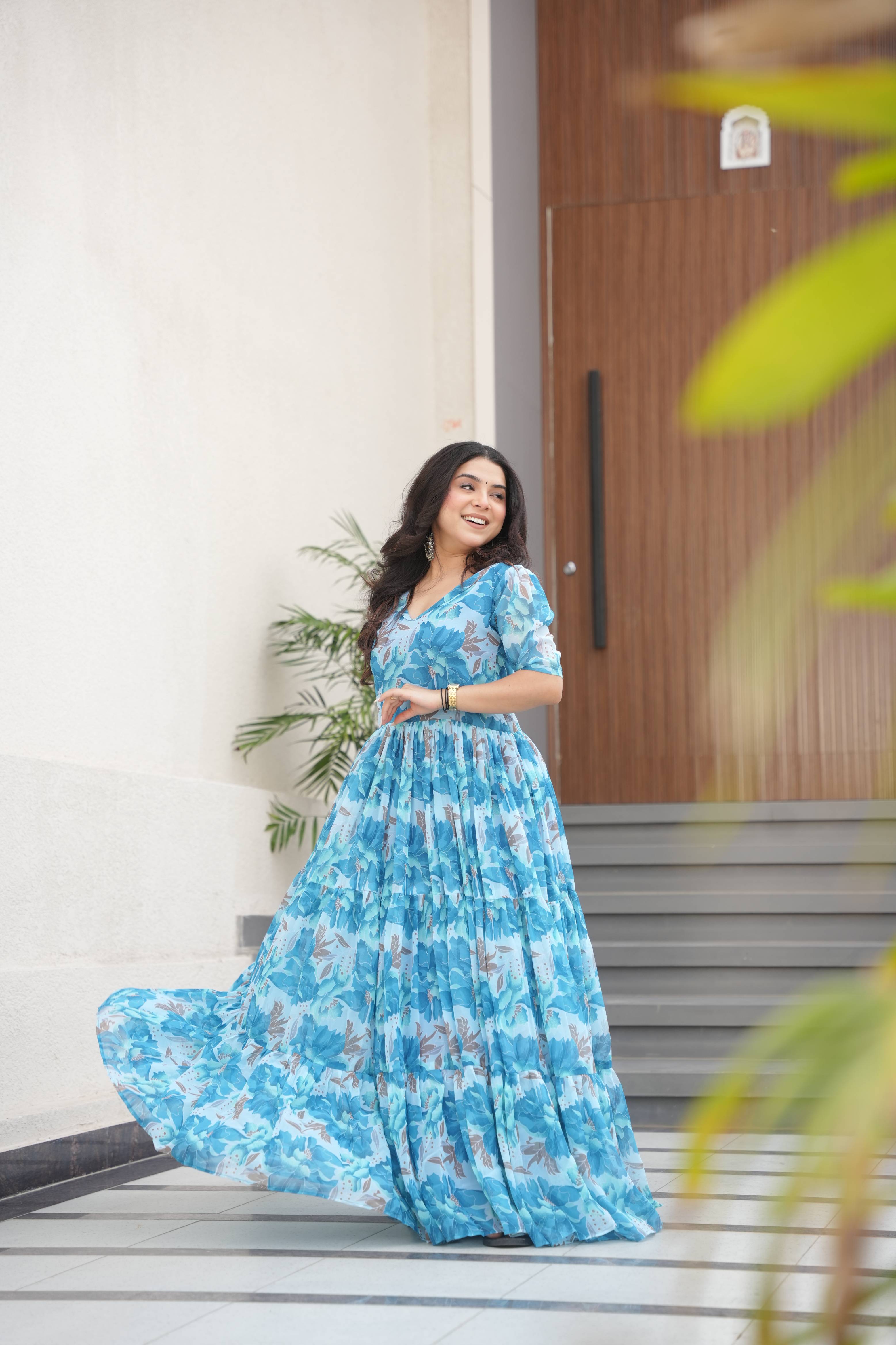 Faux Georgette Gown