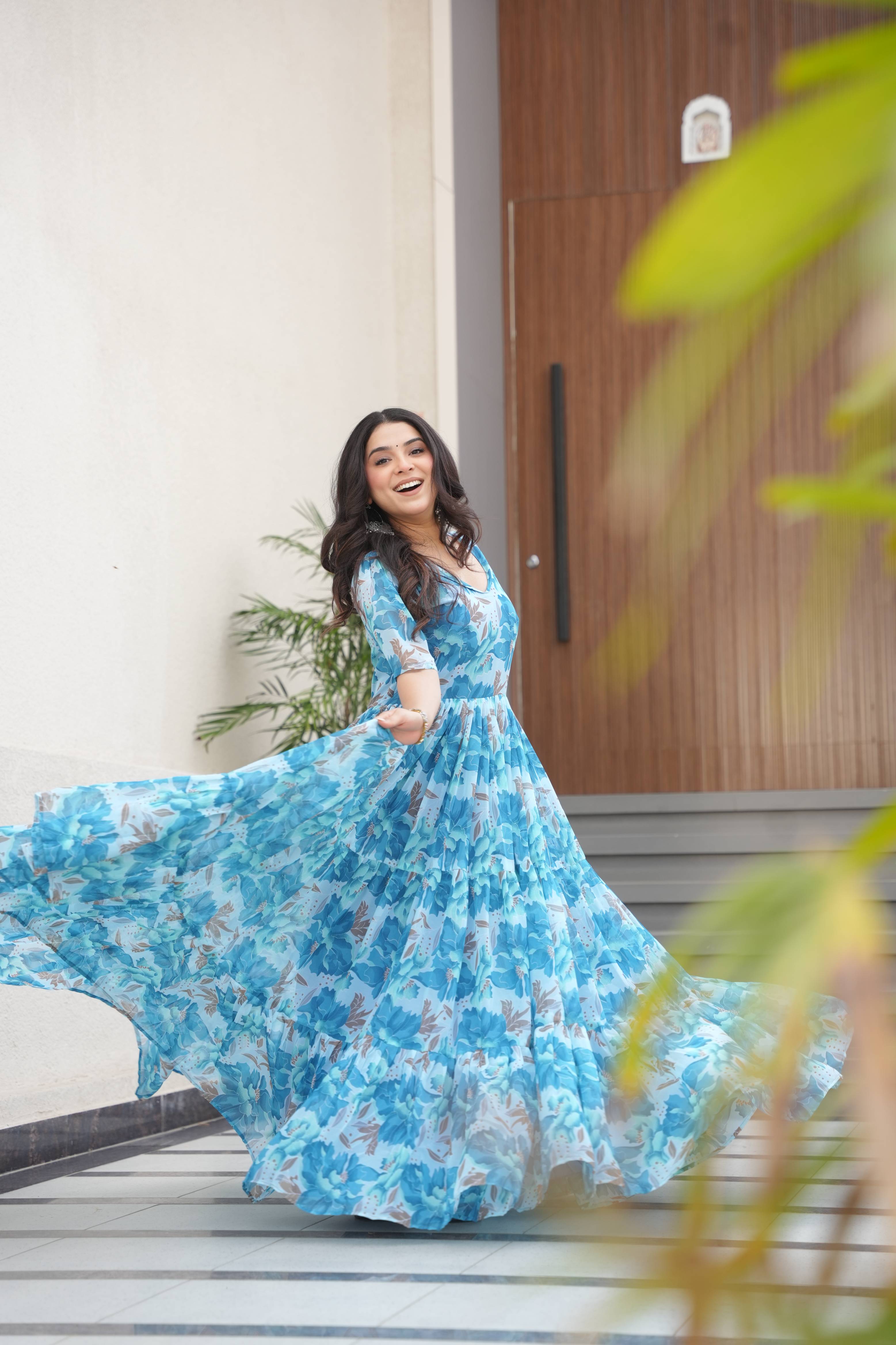 Faux Georgette Gown