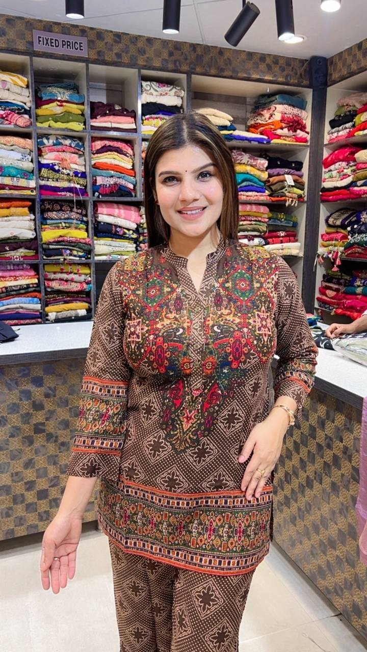 Brown Ethnic Printed Co - Ord Set - Chhorii Fashion