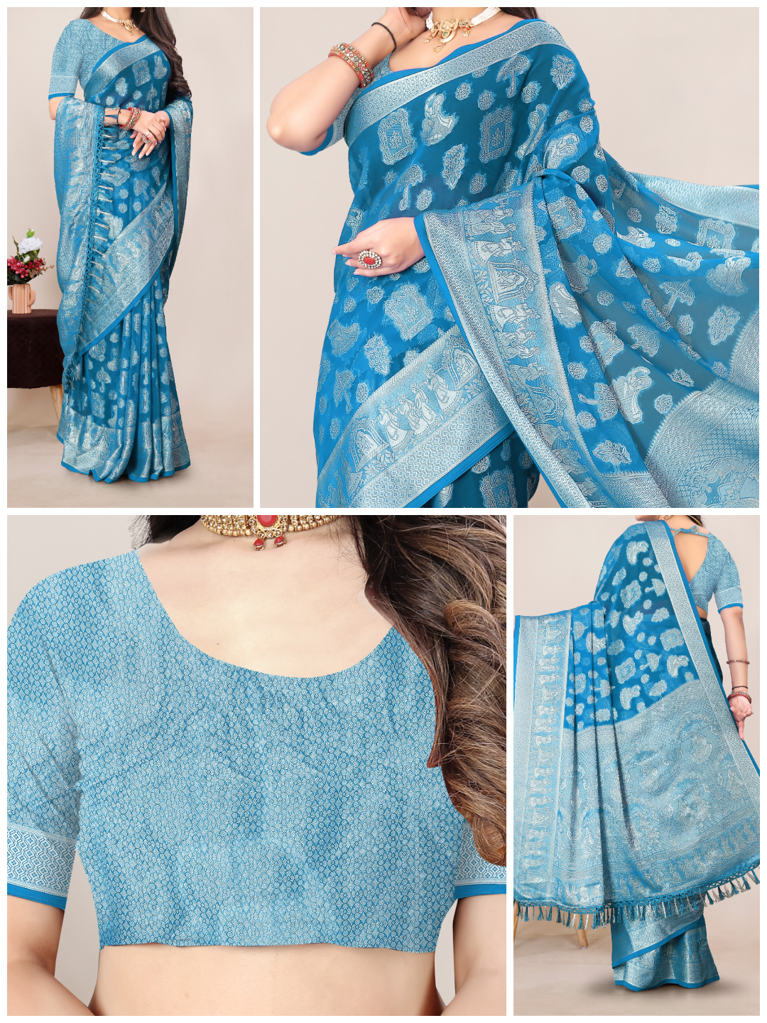 The Dulhan Parevadi Saree: Handloom Blue Beauty