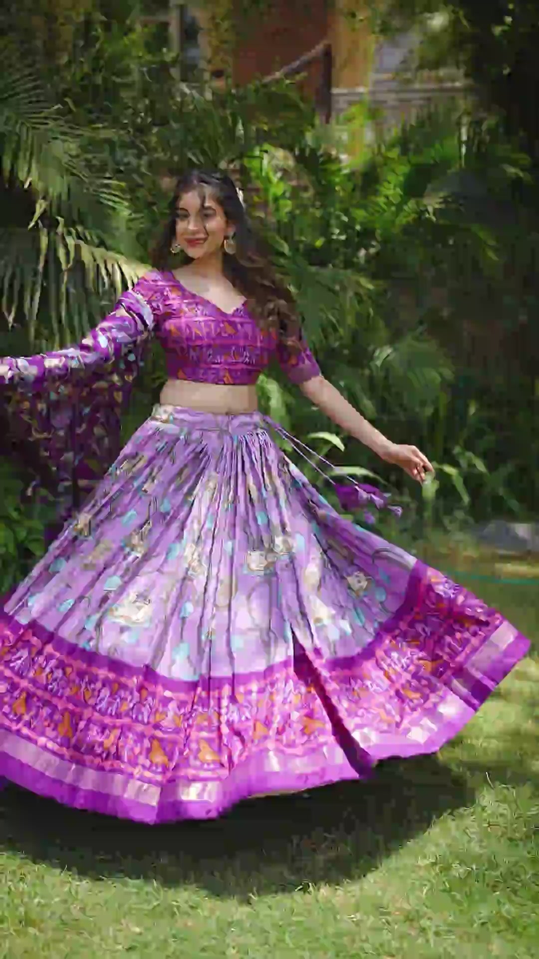 Pichwai Patola Tussar Silk Lehenga Choli