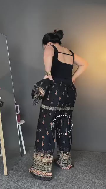 Stylish Black Reyon Co Ord Set
