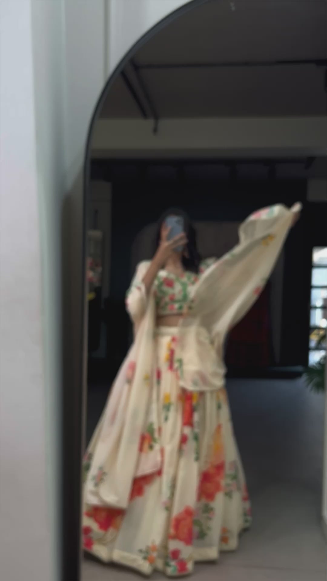 Floral Print Georgette Lehenga