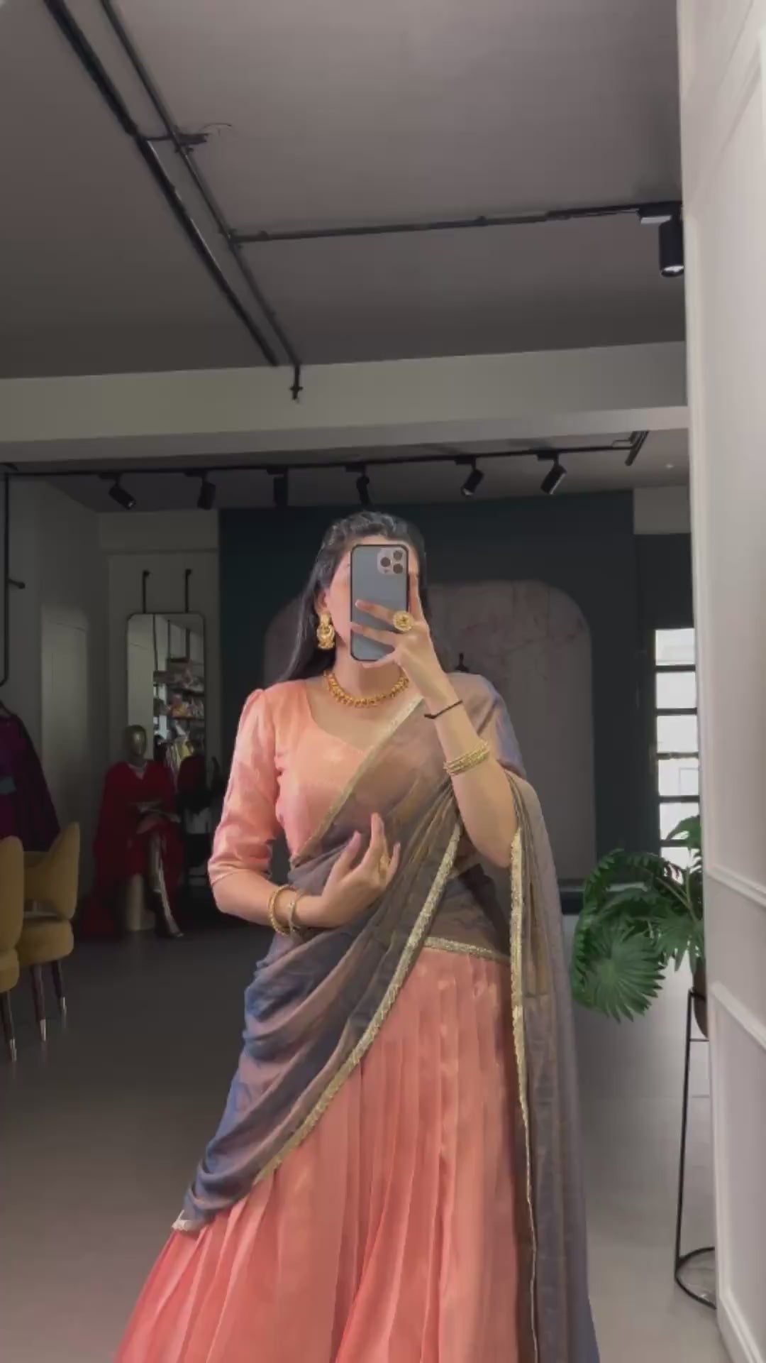 Ashwitha Luxe Dupion Silk Zari Weave Lehenga Set