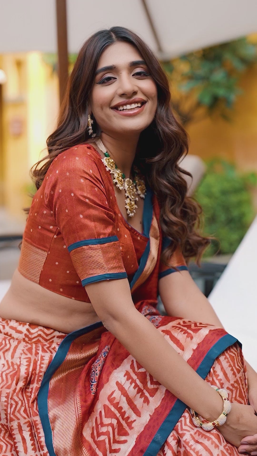 Dola Silk Lehenga Choli featuring traditional batik art